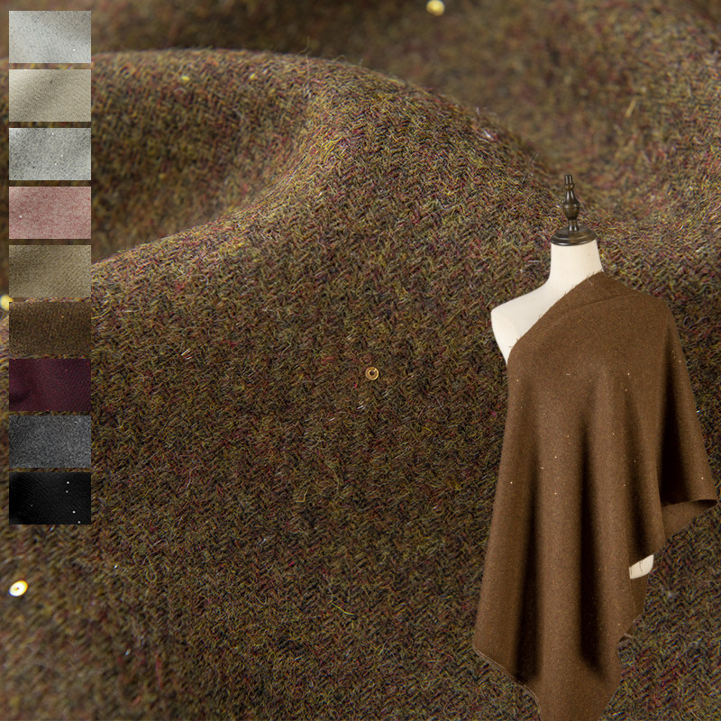 Sewing Tweed Fabric - Tecido de tweed com lantejoulas e