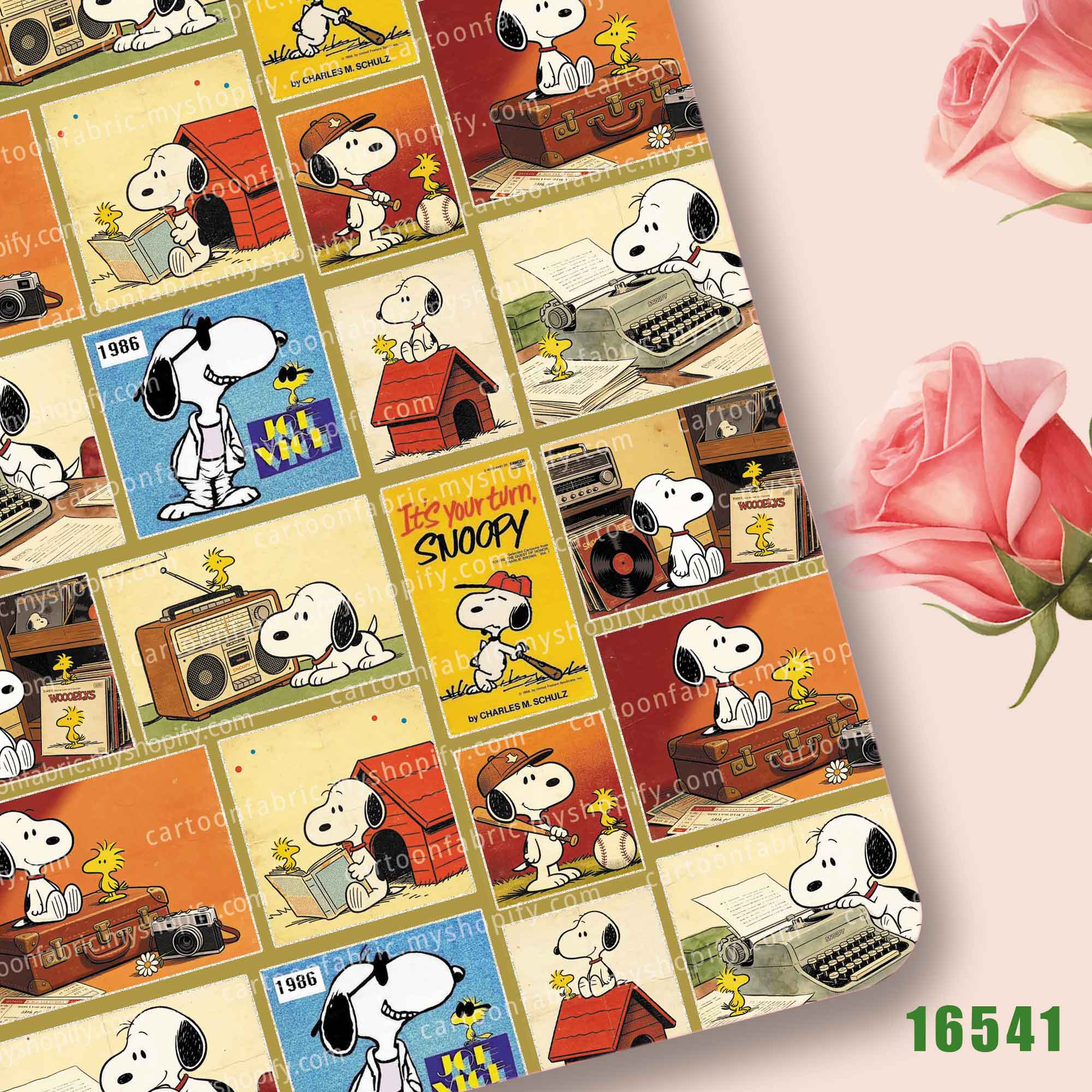 Sewing In Textile - Tecido TAKARA TOMY Snoopy 140x50CM, Tecido