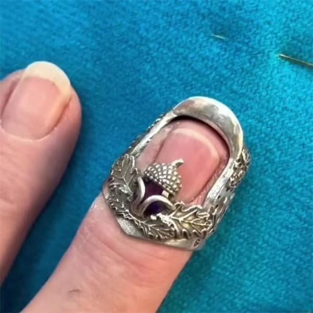 Sewing Thimble Metal - Dedeira de Metal Durável e Ajustável