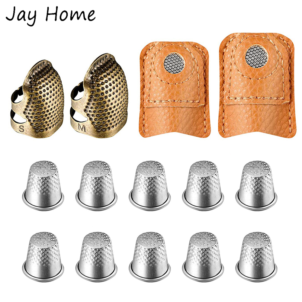 14 pçs conjunto dedal de costu - Sewing Thimble Metal avaliação e preço