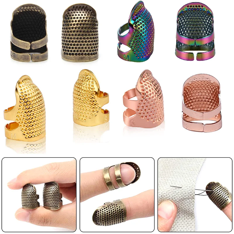 1-3 pçs dedal de costura mão-t - Sewing Thimble Metal avaliação e preço
