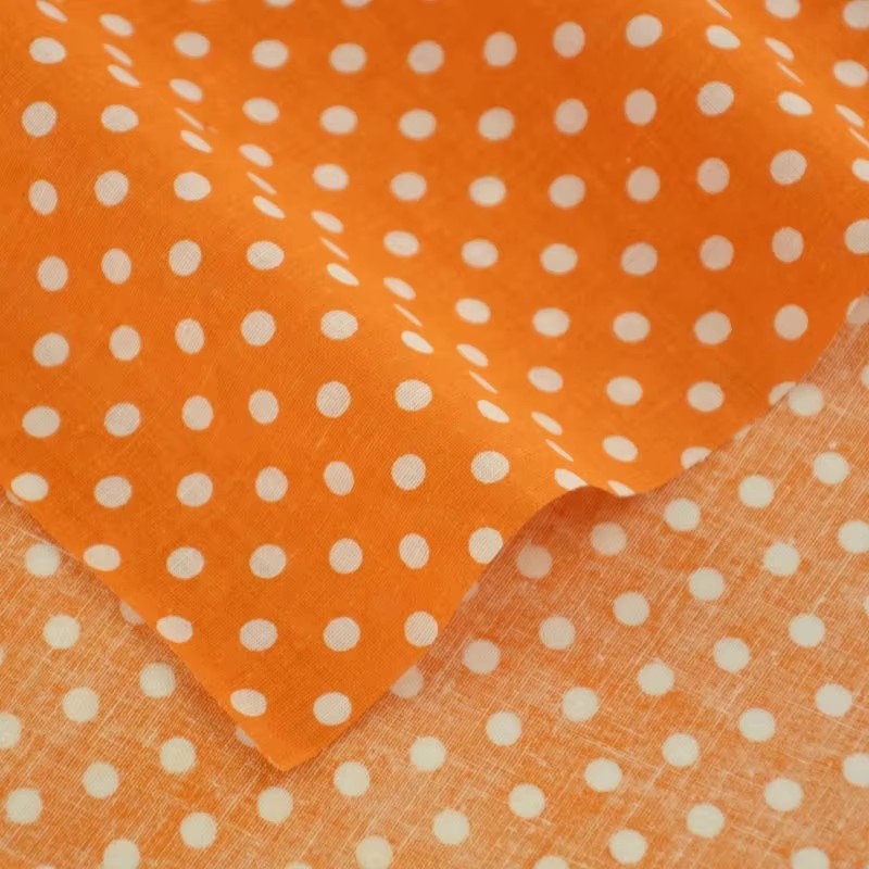 50x150cm branco laranja bolinh - Textile For Sewing avaliação e preço