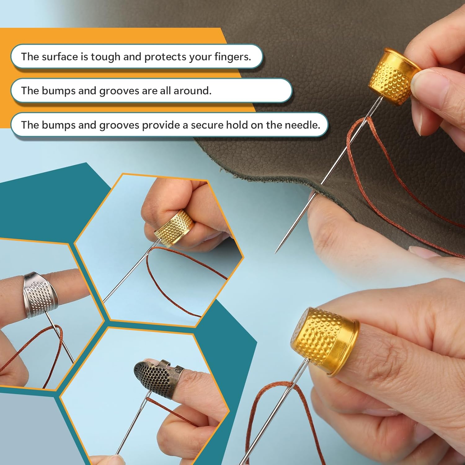 Kit de 8 Dedais de Costura par - Sewing Thimble Metal avaliação e preço