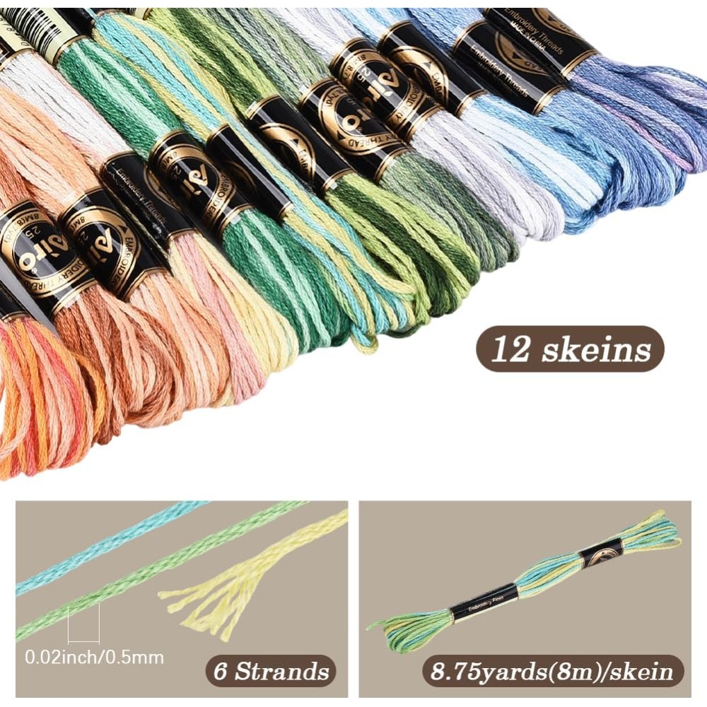12 Meadas de Linha de Bordar p - Embroidery Floss Thread avaliação e preço