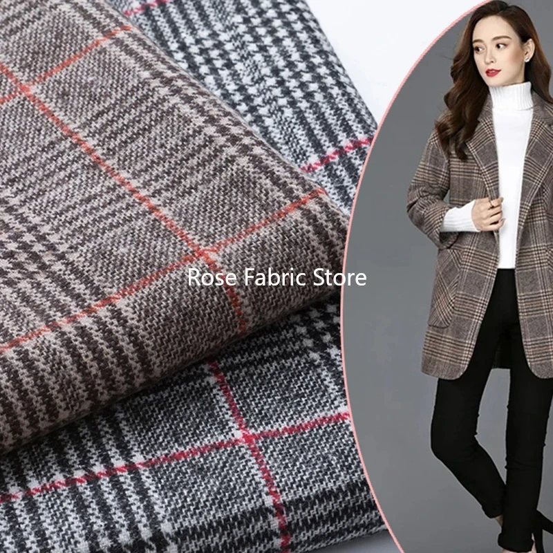 1 metro clássico de lã houndst - Sewing Tweed Fabric avaliação e preço