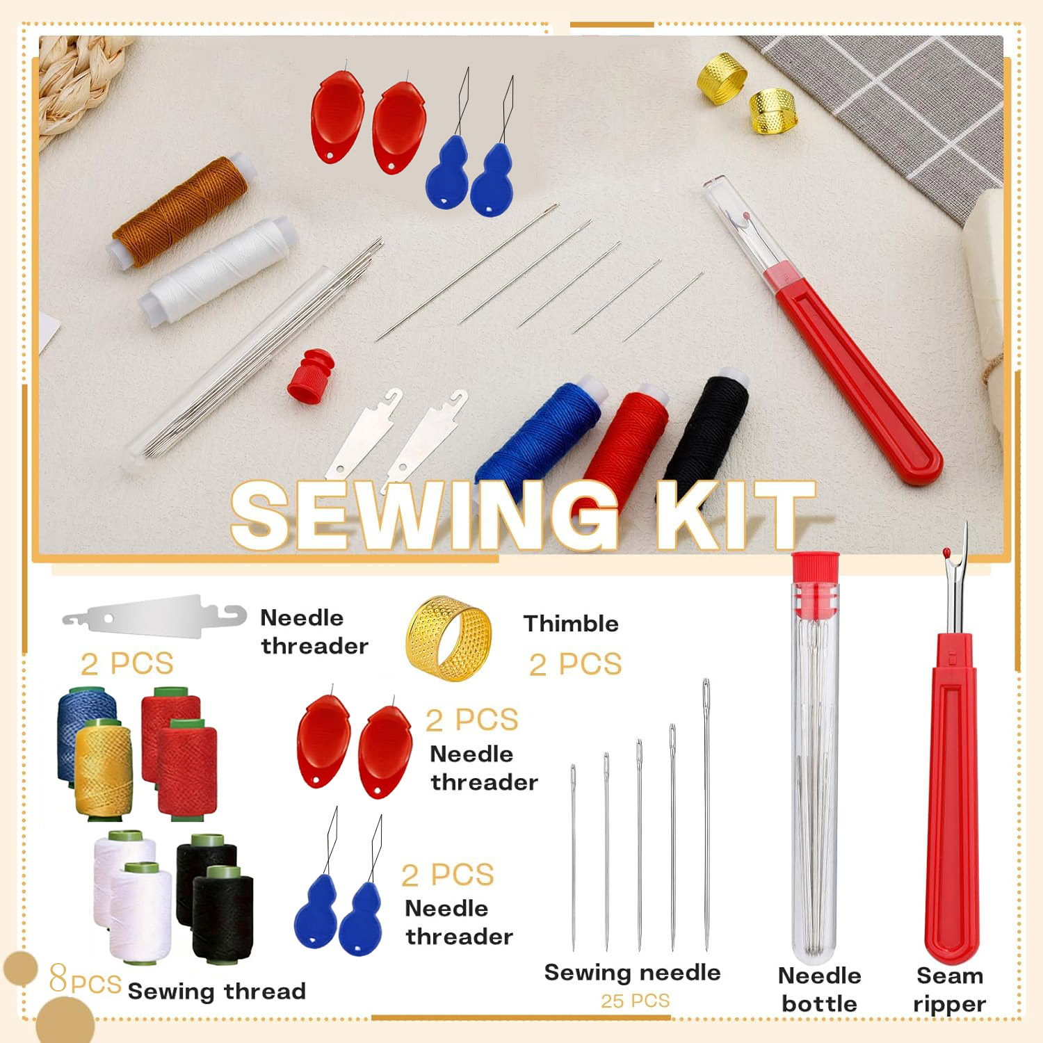 Kit de Agulhas de Costura com  - Sewing Kit avaliação e preço