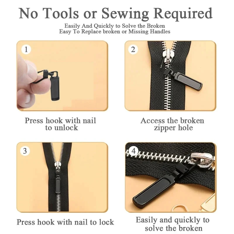 1-4 Peças Puxador de Zíper de  - Textile And Sewing Supply avaliação e preço