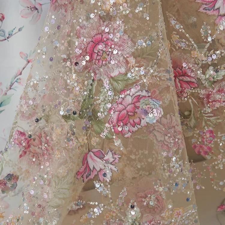 Tecido de Renda Luxuosa com Co - Textile For Sewing avaliação e preço