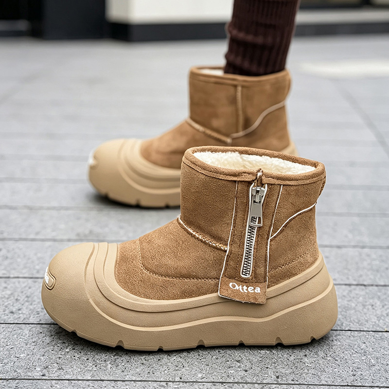 Botas de neve masculinas com f - Sewing Zipper avaliação e preço